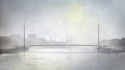 New London bridge across the Thames at Nine Elms