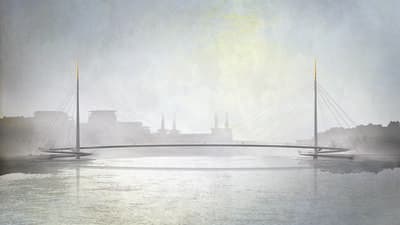New London bridge across the Thames at Nine Elms